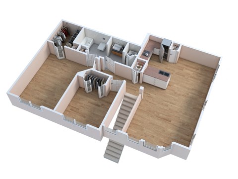 Floor plan for 2 beds, 1 bath, 1067 sqft
